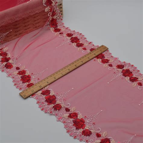 Exquisite Big Red Rose Embroidered Lace Lingerie