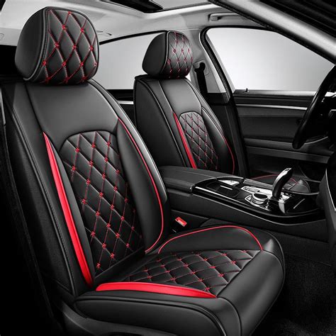 Nappa Leather Car Seat Cover Set Universal Vehicle Seat Cushion Front