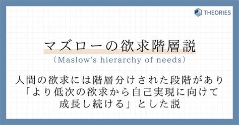 【図解】マズローの欲求階層説（5段階欲求）とは？わかりやすく解説