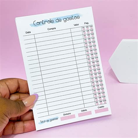 Bloco controle de gastos | Heelu Papelaria