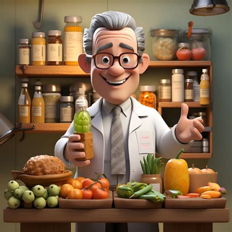 Premium Photo 3d Rendered Illustration Of A Male Nutritionist In His