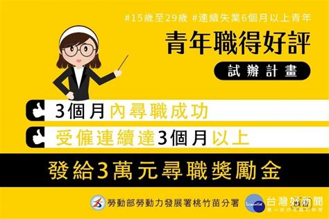 桃分署職得好評助青年就業 尋職就業獎勵金3萬 蕃新聞