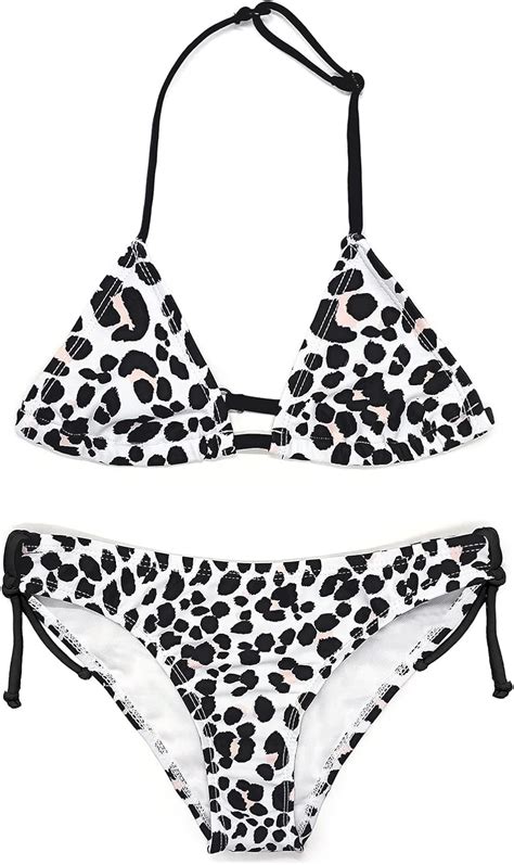 Buy Shekini Girls Swimwear Halter Triangle Bikini Leopard Print Two Piece Swimsuits Online At