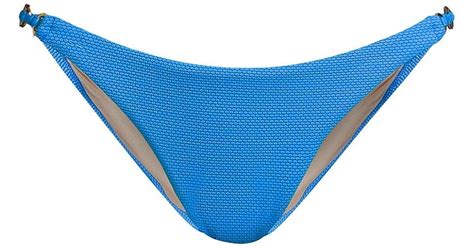 Pq Swim Link Textured Bikini Bottom In Blue Lyst