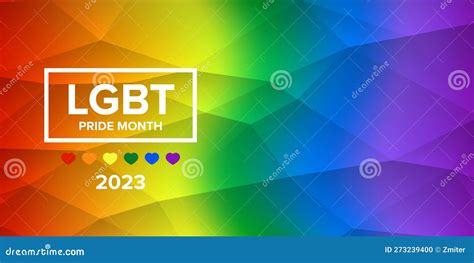 Pride Month 2023 Horizontal Banner With Gradient With Pride Colors Flag