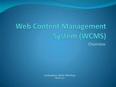 Ppt Web Content Management System Wcms Powerpoint Presentation