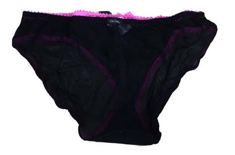 Love Claudette Dessous Mesh Bikini Panty Briefs Lingerie Panties Black Pink Trim EBay