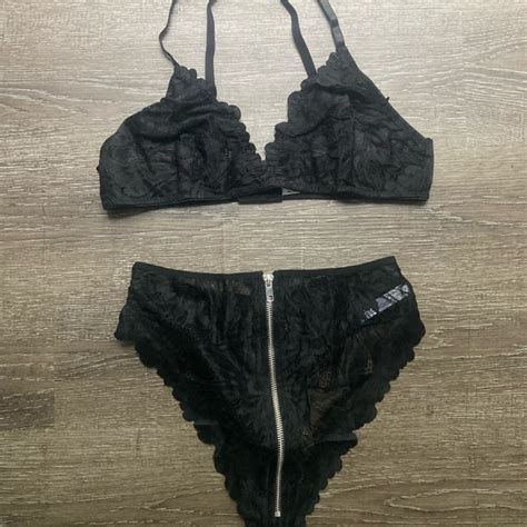 Intimates Sleepwear Two Piece Black Lace Lingerie Set Size Small Poshmark