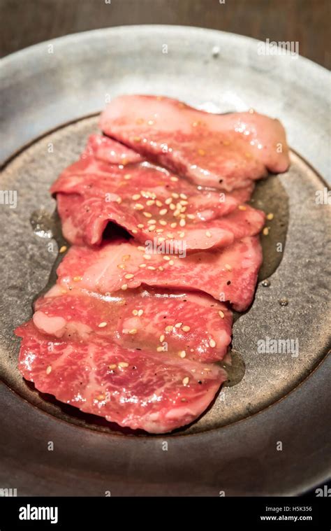 Freshness Japanese Kalbi Wagyu Meat Bbq Yakiniku Stock Photo Alamy
