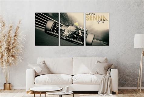 Tríptico Cuadro de pared Ayrton Senna F1 Fórmula 1 Etsy México