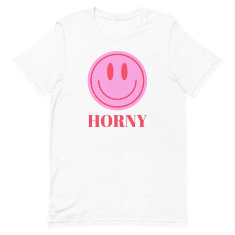 Horny Smiley Face Emoji Funny Meme Tee Etsy