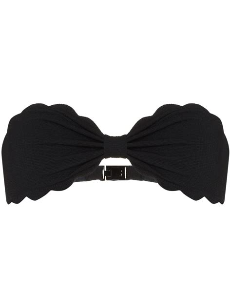 Marysia Antibes Scalloped Bandeau Bikini Top In Black ModeSens
