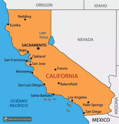 Mapa De California De Estados Unidos
