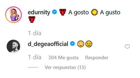 Edurne La reacción de David de Gea ante su último posado en bikini en Instagram