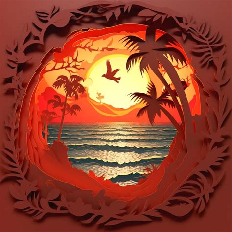 Premium Ai Image Paper Cut Background