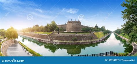 xian ancient city wall  moat china shaanxi stock image image