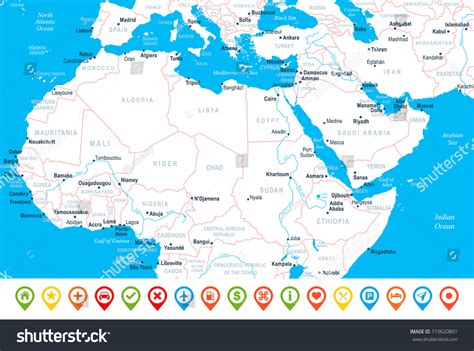 North Africa Map Detailed Vector Illustration Stock Vector (Royalty ...