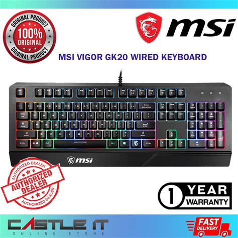 Msi Vigor Gk20 Gk30 Gk50 Low Profile Lp Gk71 Red Switch Gaming Keyboard