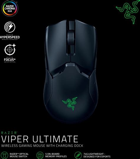 Razer Viper Ultimate with charging station, Classic black, USB (RZ01 ...