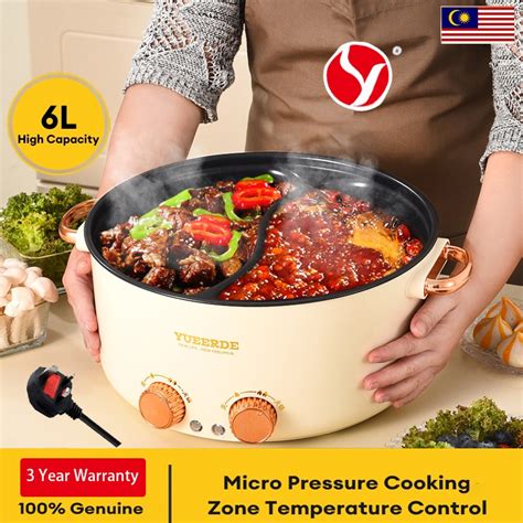 Yueerde Malaysia Plug Large Capacity Micro Pressure Electric Hot Pot Electric Cooker L