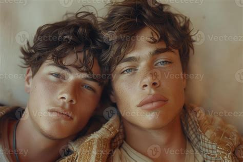 Ai Generated Portrait Of A Gay Couple On A Wall Background Stock Photo At Vecteezy