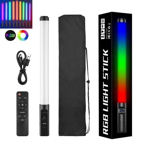 Bastão De Led Festa - Bastão de LED RGB Recarregável 10W – Luz Colorida Portátil para Festa ...