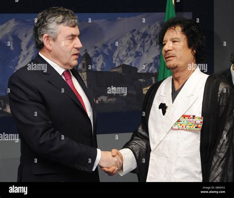 Libyan leader muammar gaddafi meets hi-res stock photography and images ...