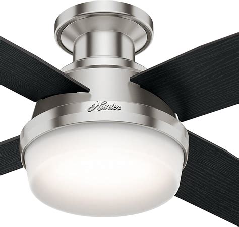 Hunter Fan Contemporary Low Profile Ceiling Fan In Brushed Nickel