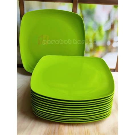 Jual Pcs Piring Makan Petak Saji Hijau Polos Melamine Food Grade Sni