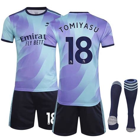 24/25 2nd Away New Soccer Activewear No.18 Tomiyasu Fans Soccer Jerseys Kits For Kids And Adults ...