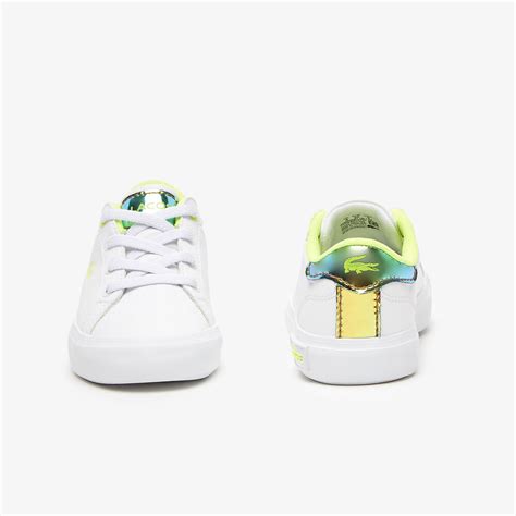 Infants Powercourt Heel Pop Sneakers White And Yellow Lacoste