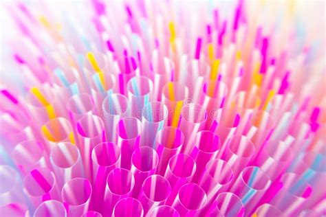 Colorful Drinking Straws Close Up Background Stock Image Image Of