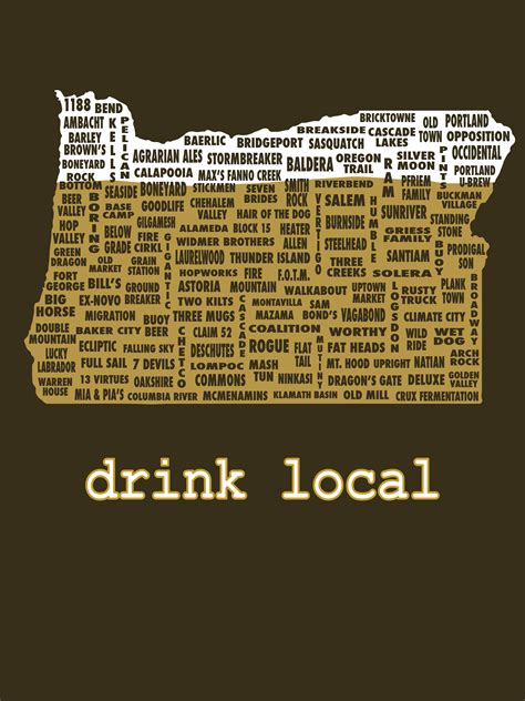 Drink Local Oregon Beer T Shirt · Uncomfortable Yeti · Online Store