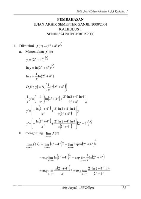Contoh Soal Kalkulus Lanjut Dan Pembahasannya Berkas Belajar