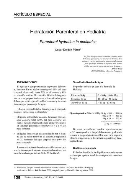 Hidrataci N Parenteral En Pediatr A Basilio Carrazco Sandoval Udocz