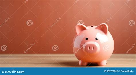 Pink Piggy Bank Money Theme Generative Ai Stock Illustration