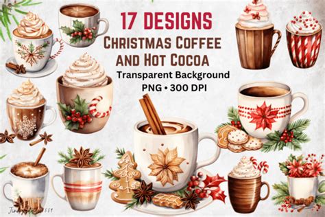 Christmas Coffee Hot Cocoa Png Clipart Graphic By Jinnystudio Creative Fabrica
