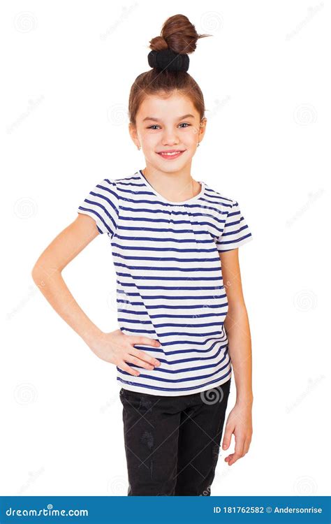 Portrait Eines Charmanten Brunette Kleinen M Dchens Stockfoto Bild Von Gesund Getrennt