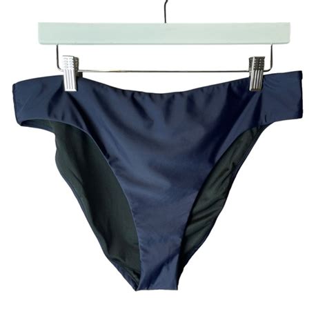 J Crew Swim J Crew Highrise Cheeky Bikini Bottom Navy Bc Xl Poshmark