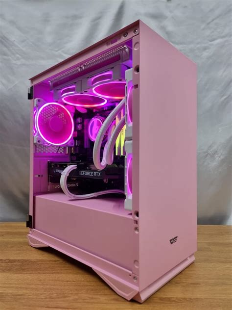 Free Delivery Hot Pink Water Cooling Custom Gaming Pc Desktop Workstation Computer Gamer Girl