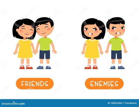 Friends Or Enemies As A Choice In Life Pictured As Words Enemies