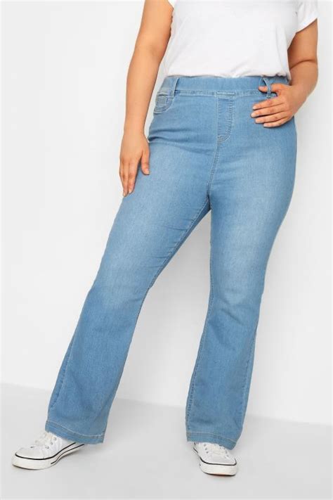 Yours Plus Size Curve Light Blue Bootcut Jeggings Yours Clothing