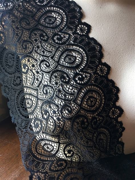 Black Stretch Lace For Lingerie Garments Costumes Str Etsy