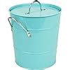 Light Blue Metal Kitchen Compost Caddy Composting Bin For Food Waste