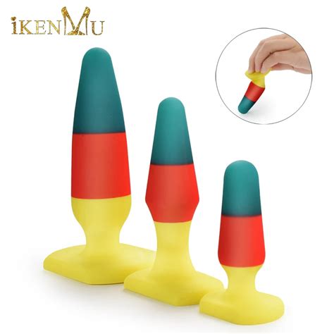 IKenmu tapón Anal de silicona Plug Anal Juguetes sexuales de 3 tamaños para mujeres juguetes