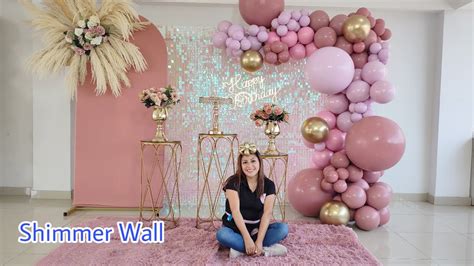 Como Hacer Una Decoracion Con Con Shimmer Wall Y Arco De Globos Youtube