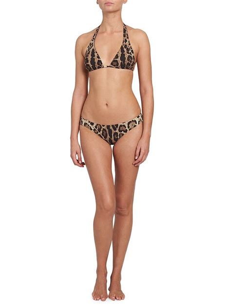 Dolce Gabbana Women S Leopard Triangle Bikini Top Leopard Editorialist
