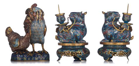 51BidLive A Collection Of Chinese Cloisonn Bronze Ware 18thC And