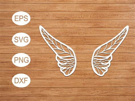 Angel Wing Silhouette Silhouette Svg Angel Wings Svg Cuts Line Art