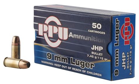 Ppu Ppr Handgun Mm Luger Gr Jacketed Hollow Point Bx Cs